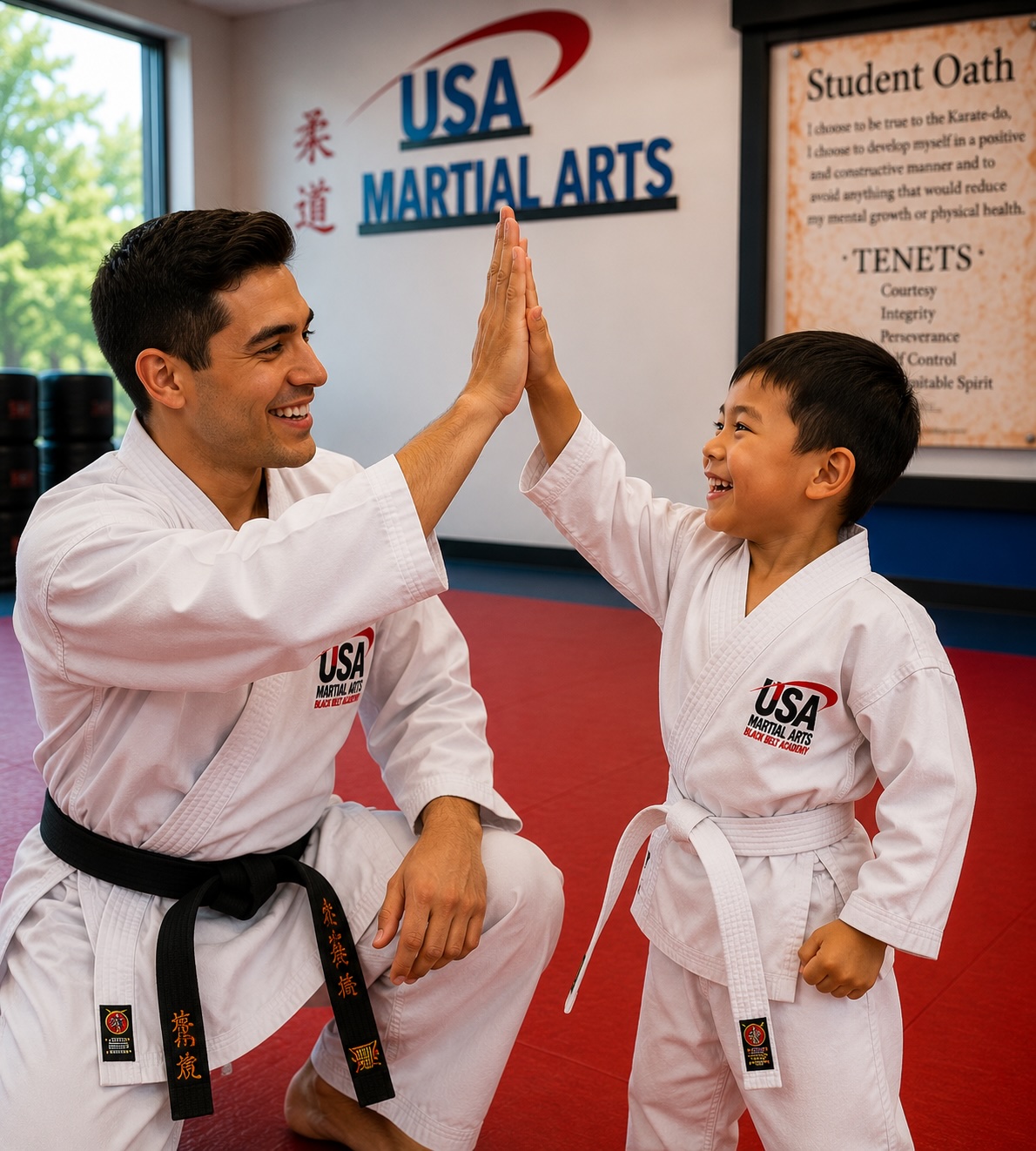 Instructor encouraging a student